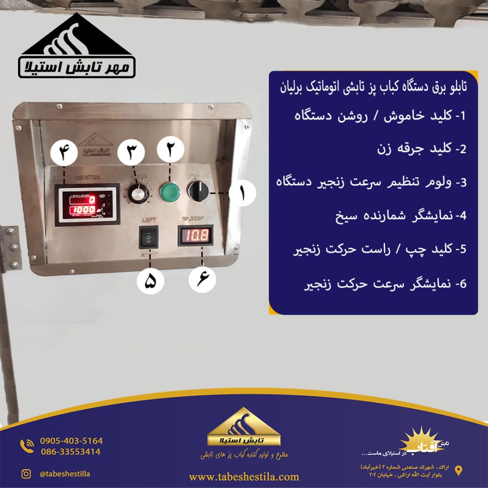 تابلو برق کباب پز تابشی برلیان